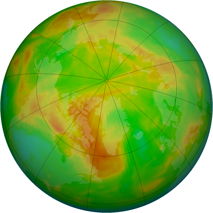 Arctic ozone map for 20 May 1992